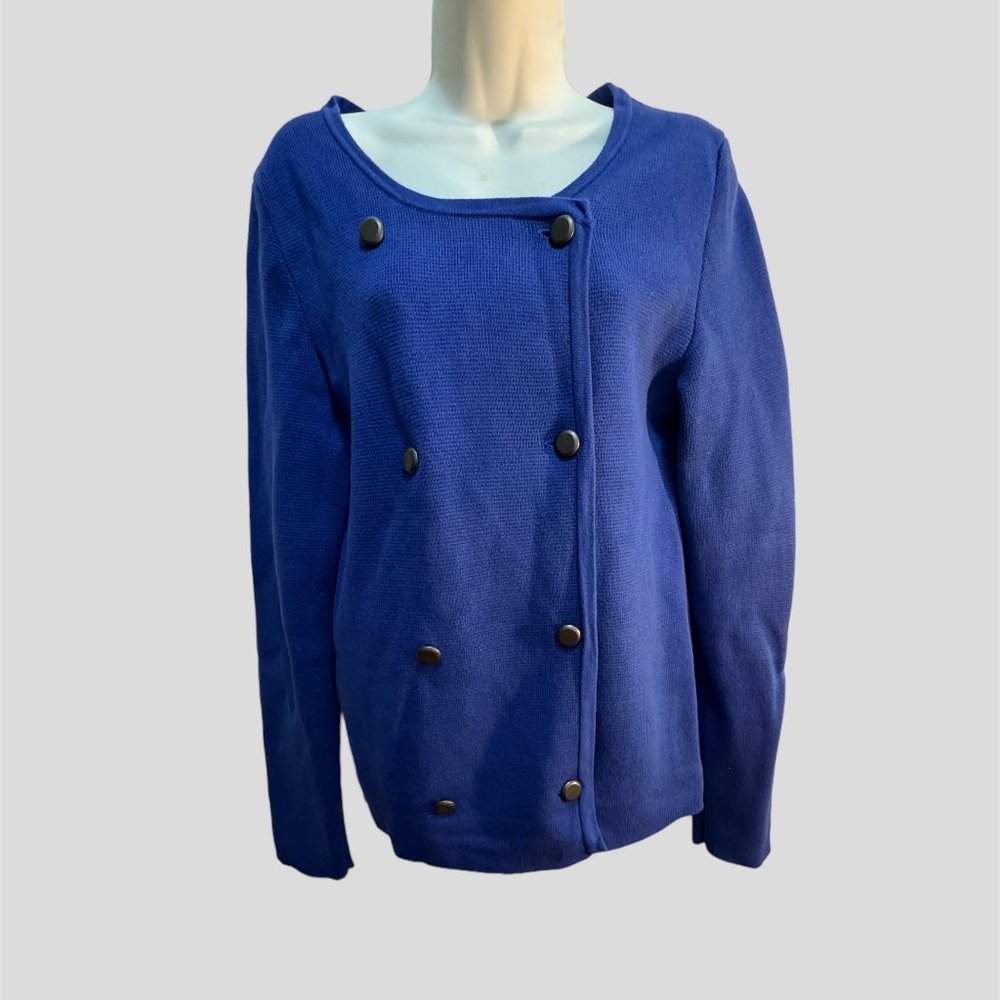 GAP size M blue double breasted sweater jacket